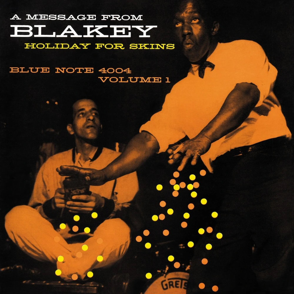 Cover by Reid Miles for Art Blakey—Holiday for Skins record