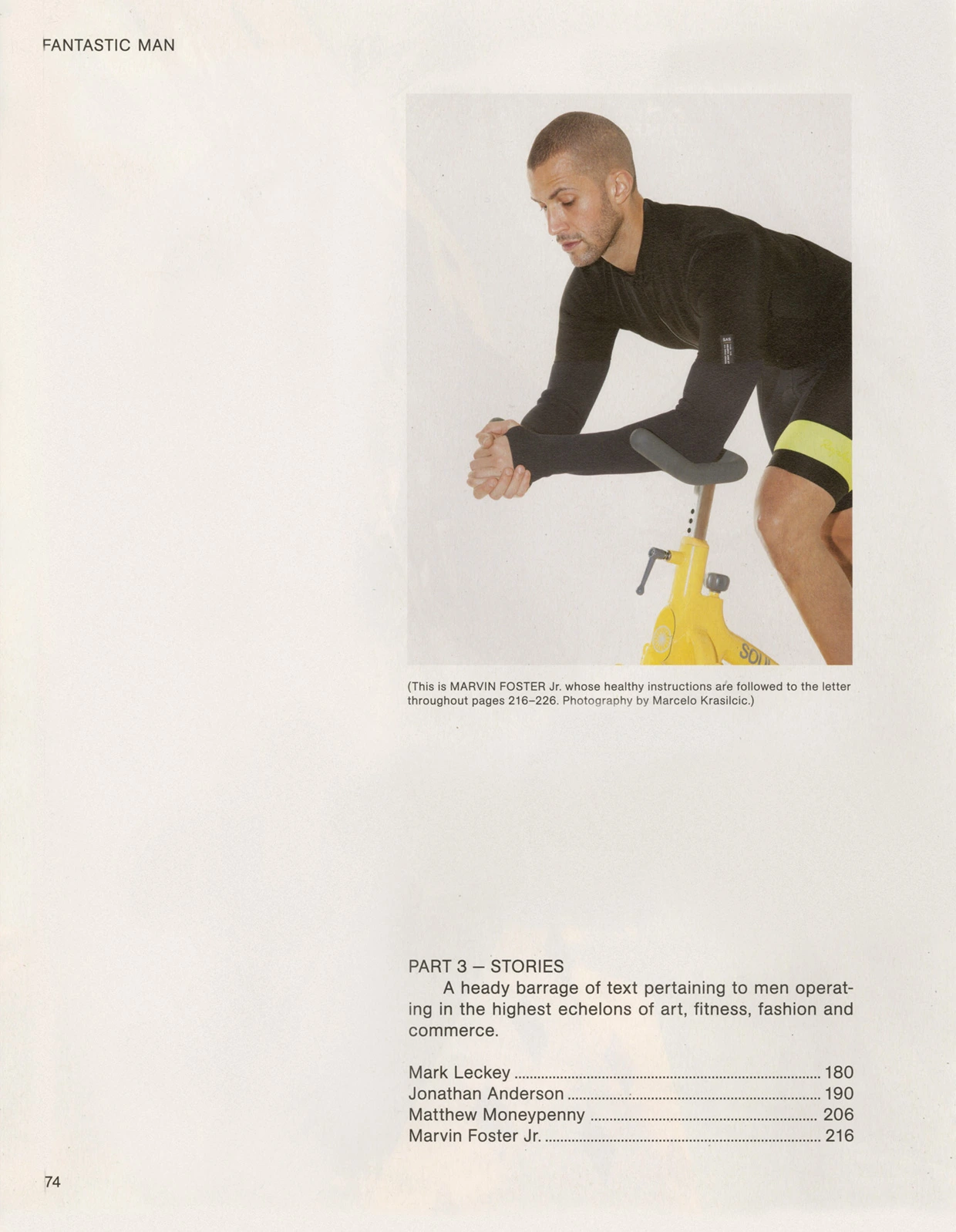 A page from Fantastic Man magazine. An article on cycling