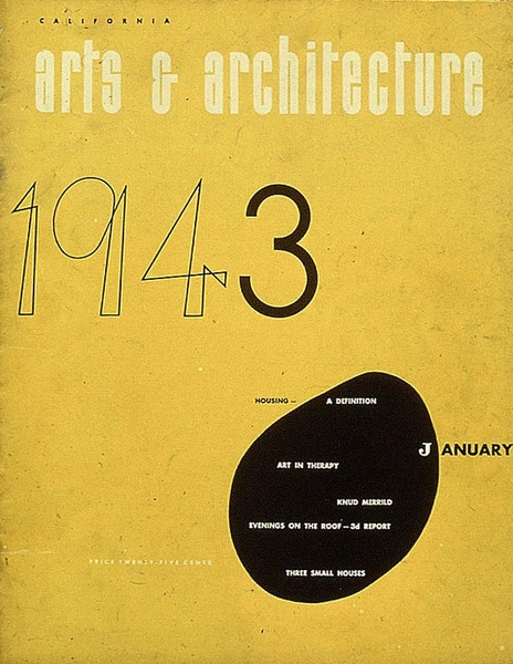 Cover designer by Ray Eames for ‘Arts & Architecture’ magazine. 1943