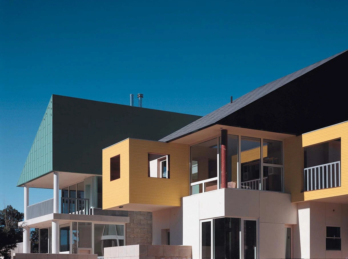 Casa Wolf villa designed by Sottsass. Balconies and loggias