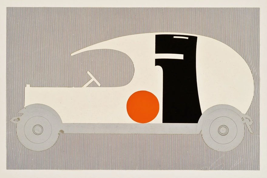 Draft design for Reemtsma delivery car. A drawing of a car with Reemtsma logo