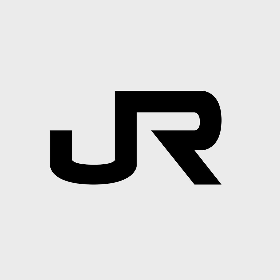 Logo for Japan Railways. Letters JR