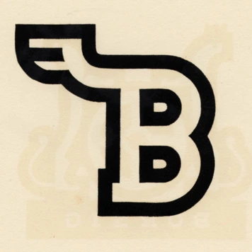 A letter B with a wing. A signet