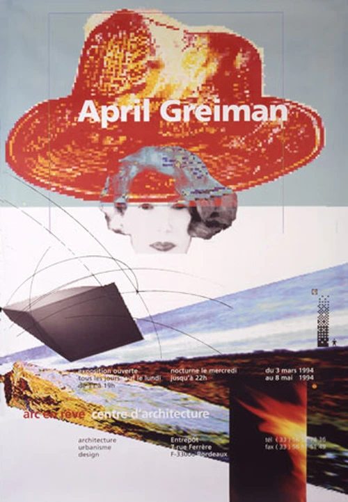 It's Not April What You Think It Greiman Is. Poster for the exhibition in Bordeaux