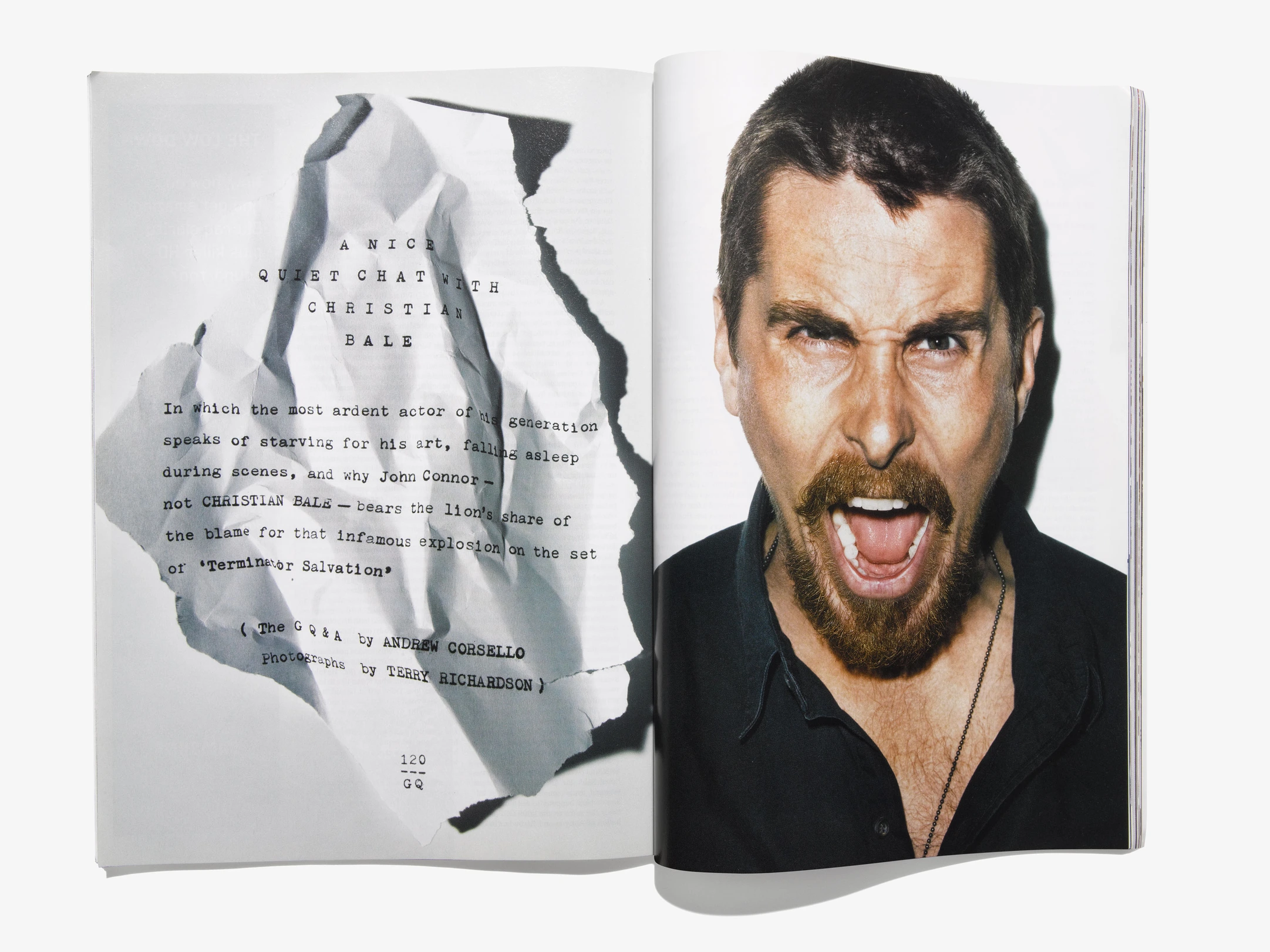GQ magazine. Layout designed by Anton Ioukhnovets. A Nice Quiet Chat with Christian Bale