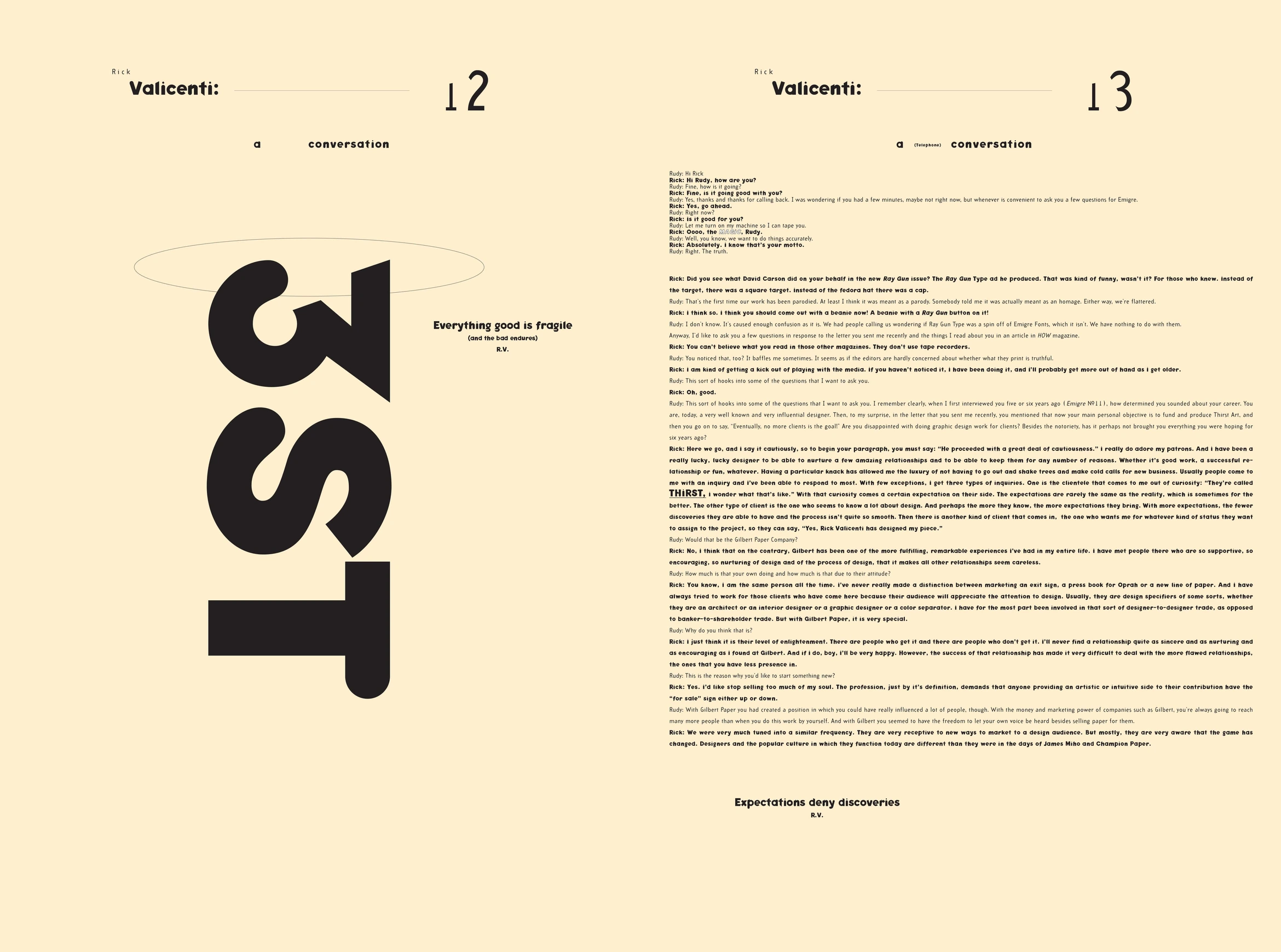 Page spread from Emigre magazine
