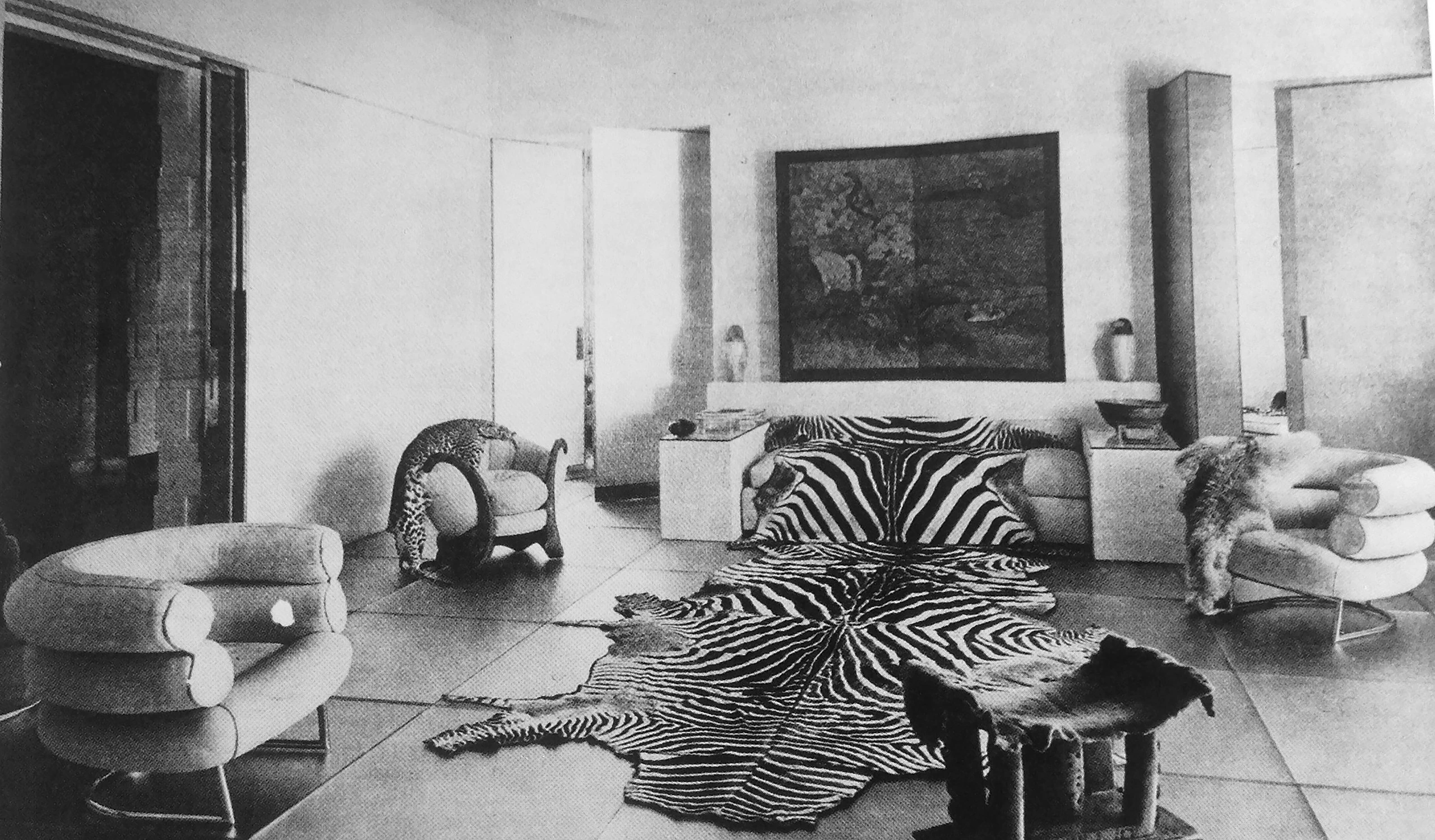 Glass Salon at Madame Mathieu-Lévy’s Rue de Lota Apartment designed by Paul Ruaud and Eileen Gray