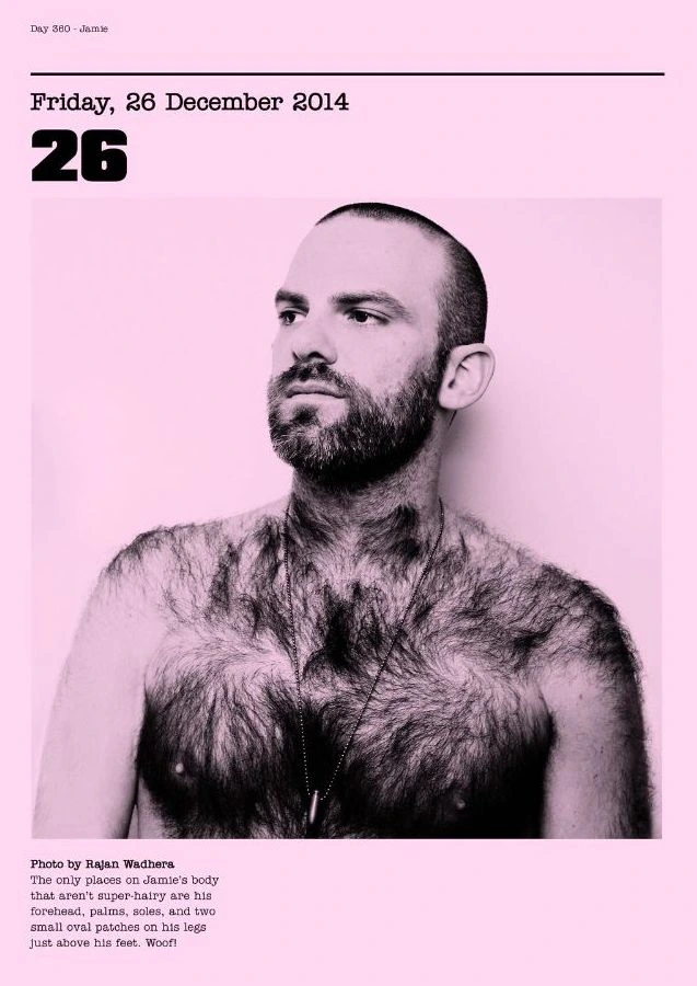 Butt 2014 XXL daily calendar. The Only Places on Jamie's Body That Aren't Super-Hairy