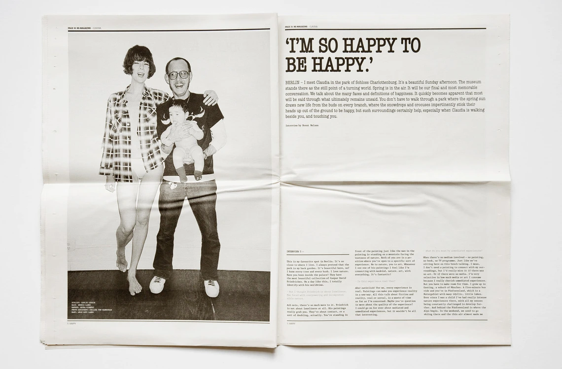 Re-Magazine, issue 10, spring & summer 2003. Pages 36–37. I'm So Happy To Be Happy