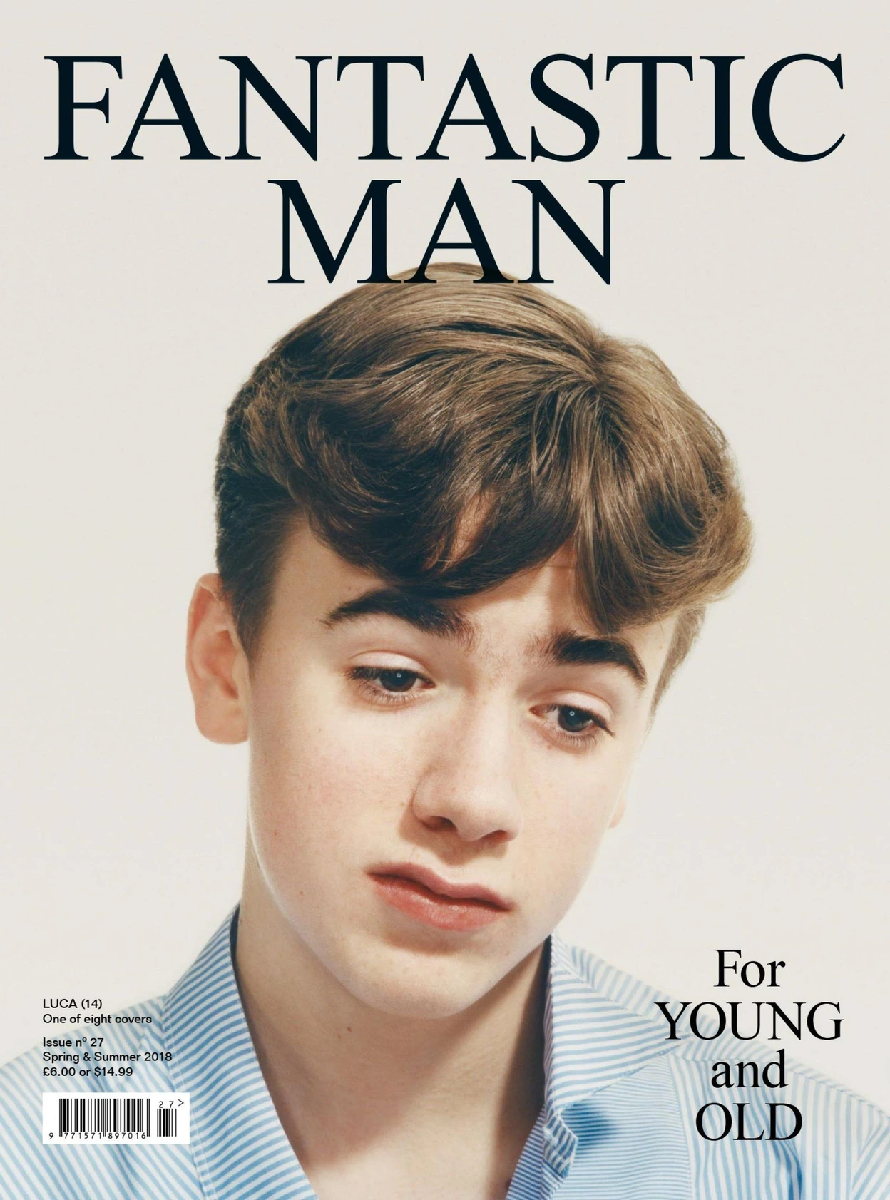 Cover of Fantastic Man, issue 27, spring &amp; summer 2018. For YOUNG and OLD