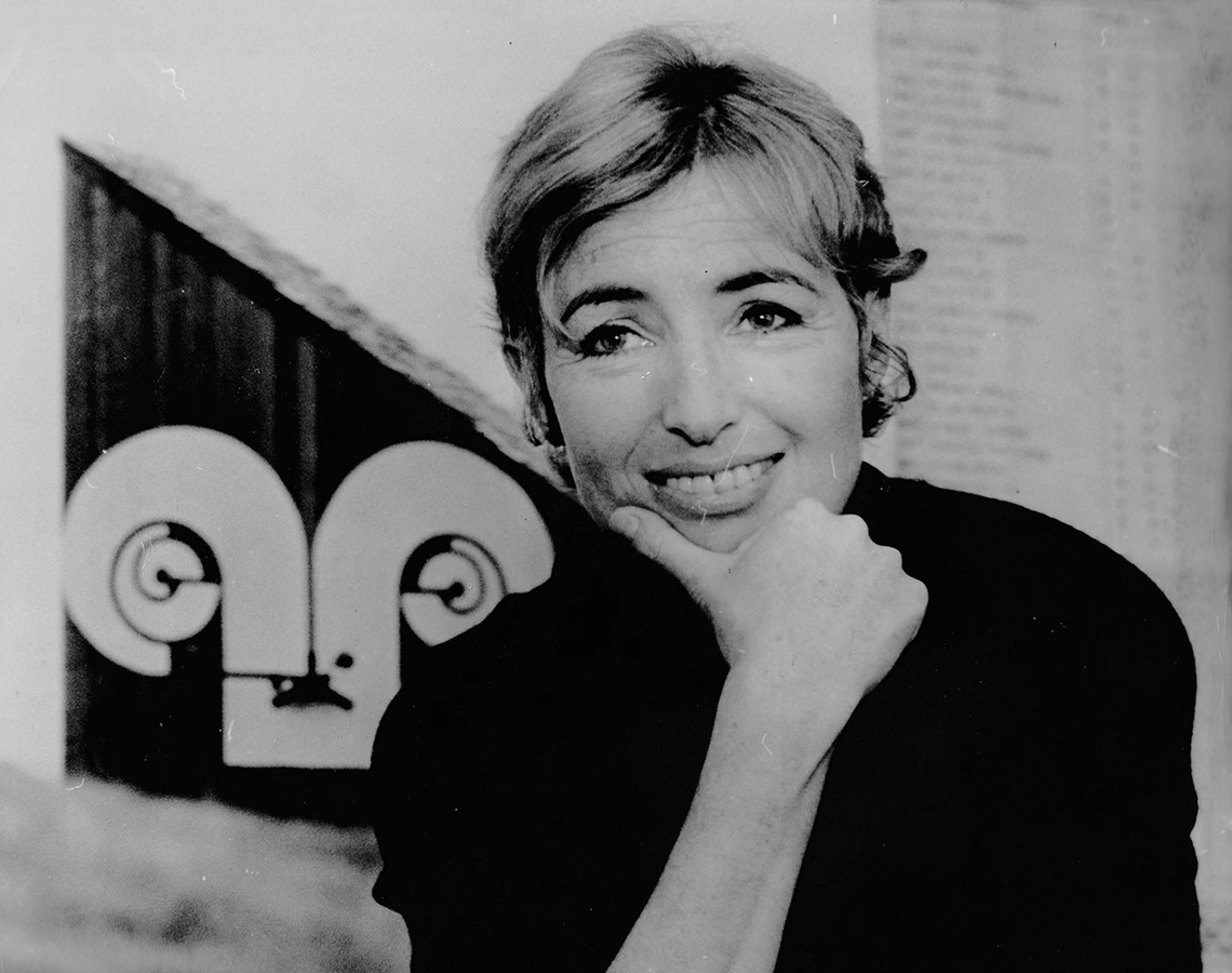 Barbara Stauffacher Solomon with a Sea Ranch logo