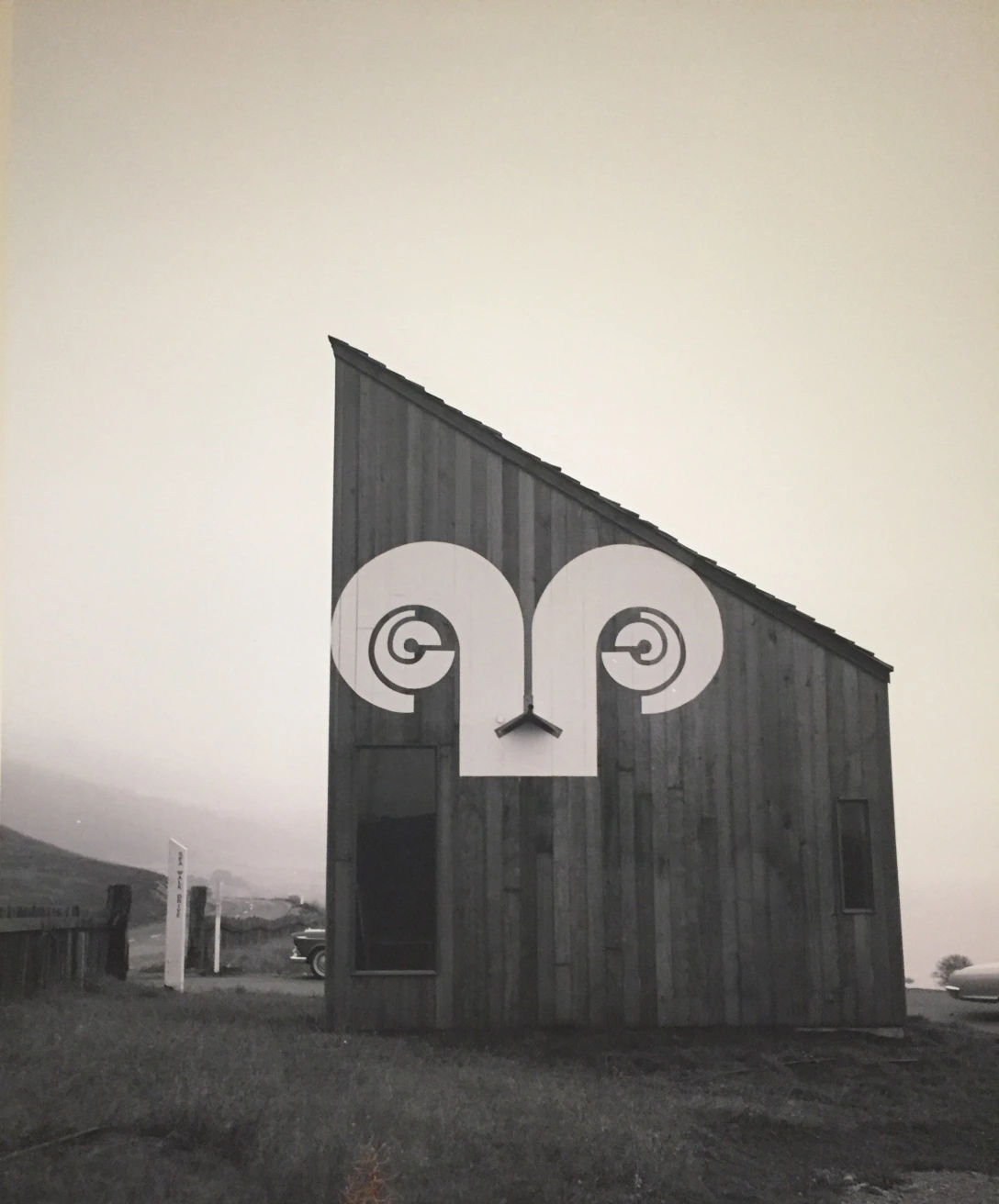Sea Ranch building with ram's head logo
