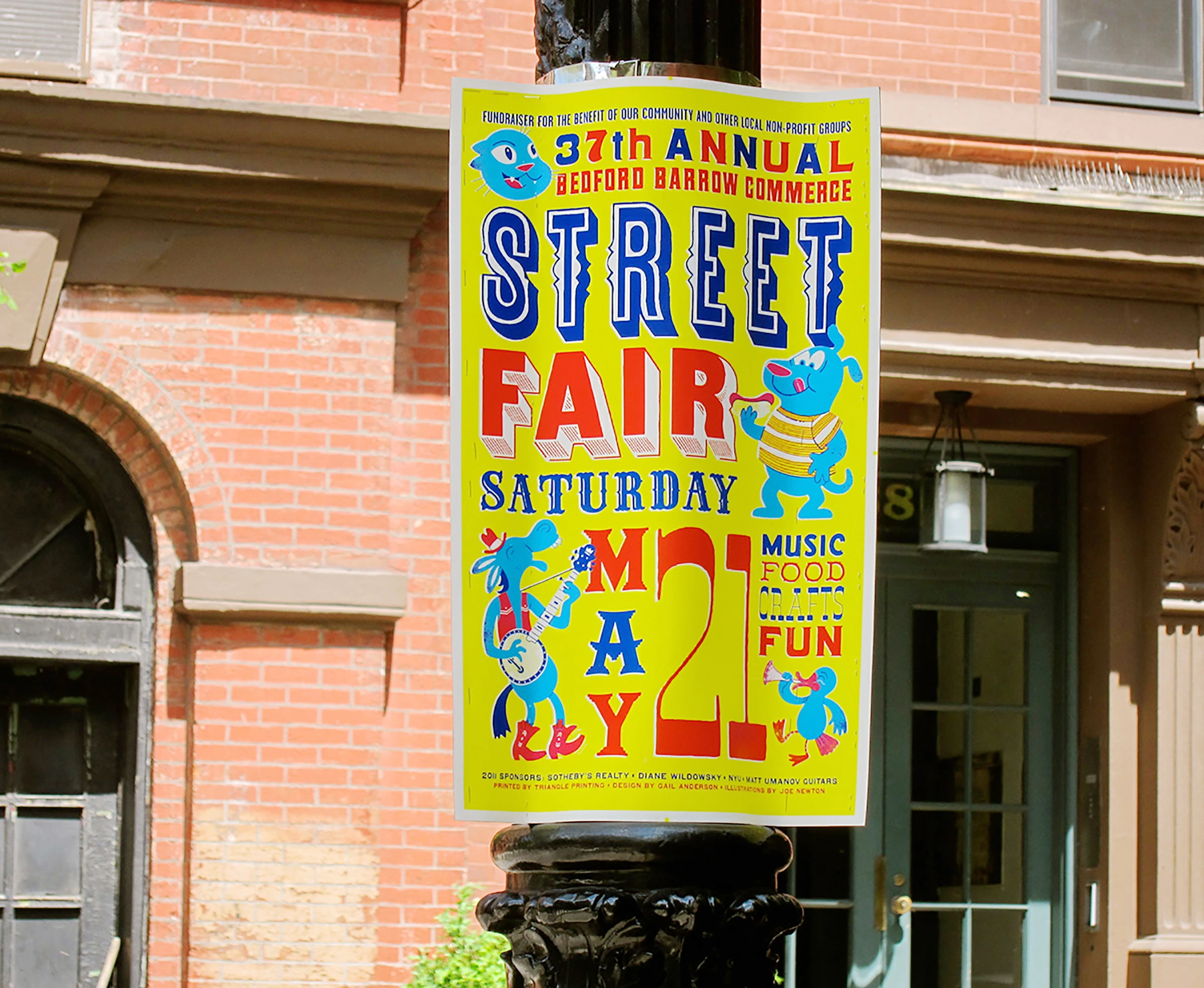 Poster for a local block association in Greenwich Village