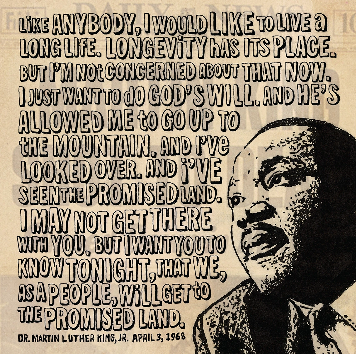 Poster commemorating the tragic death of Martin Luther King Jr. Design: Gail Anderson.