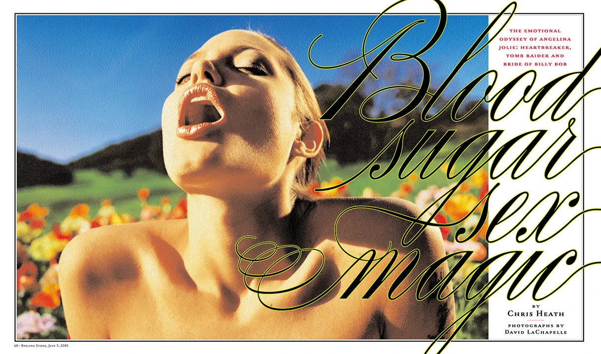Angelina Jolie feature opener at Rolling Stone magazine, 2001

