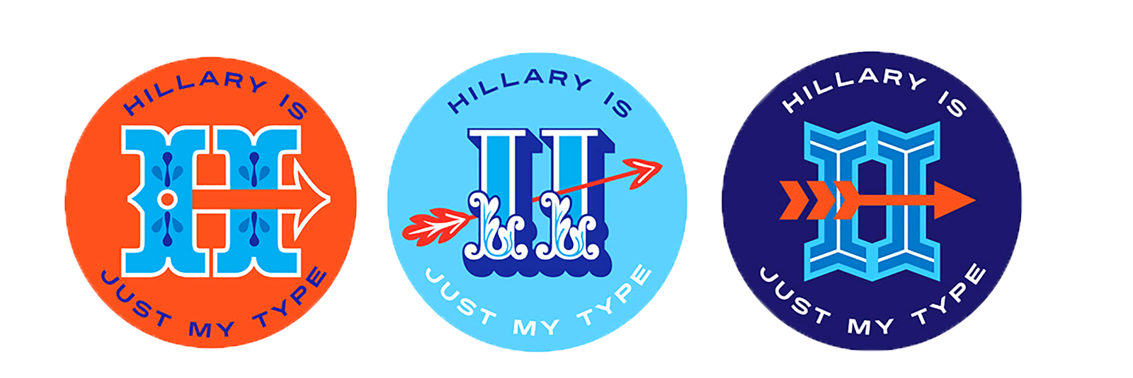 Buttons for Hillary Clinton’s election campaign
