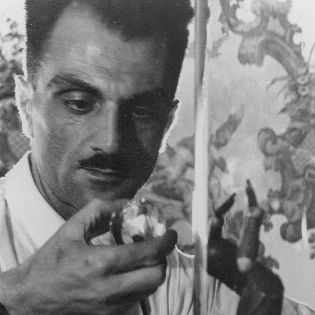 Carlo Mollino looking at a crystal