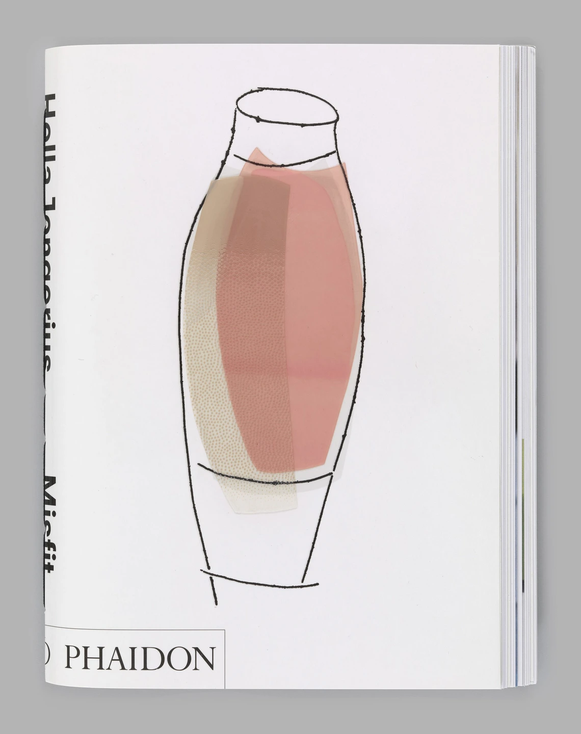 Hella Jongerius: Misfit, designed by Irma Boom. A pink vase-like shape on a white background