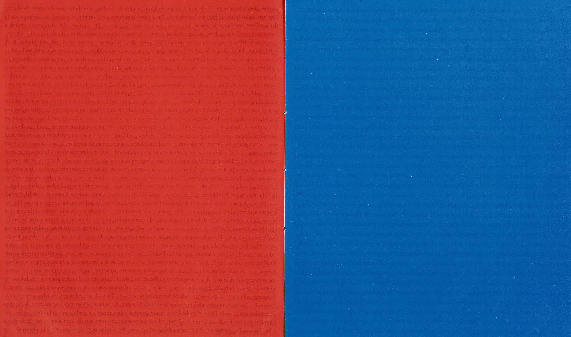 Irma Boom, Hommage à Kelly. A red page and a blue page
