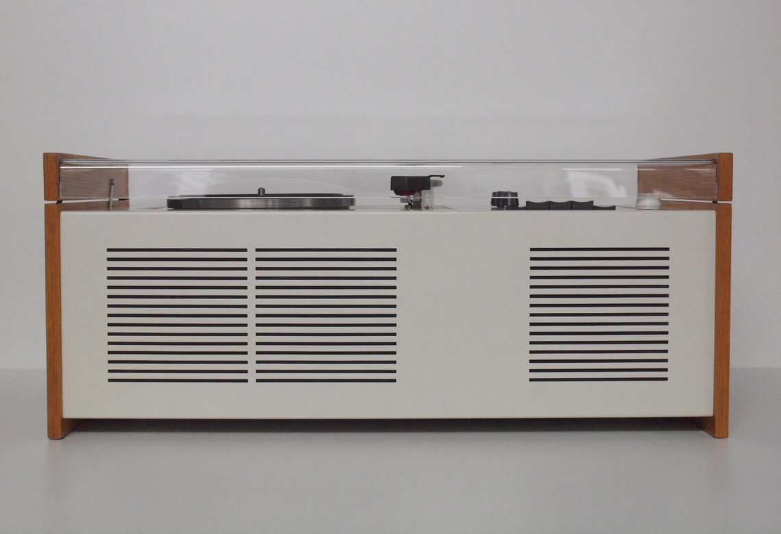 Phonosuper SK55 radio with record player designed by Dieter Rams and Wilhelm Wagenfeld for Braun
