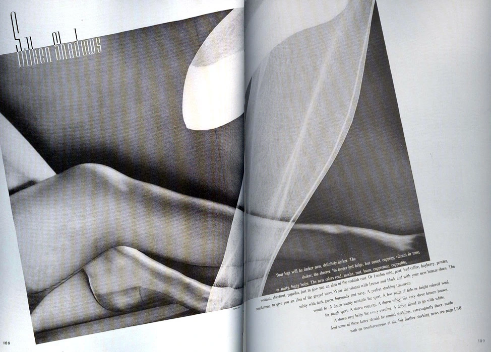 Silken shadows. Article in the April 1950 issue of Harper’s Bazaar