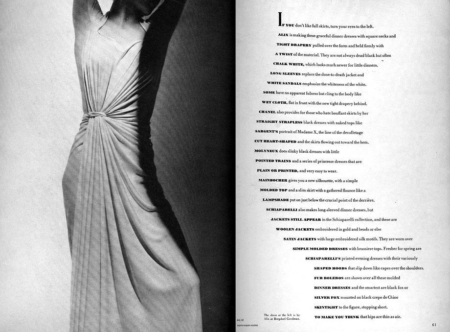 If you don't like full skirts. Article in the March 1938 issue of Harper's Bazaar