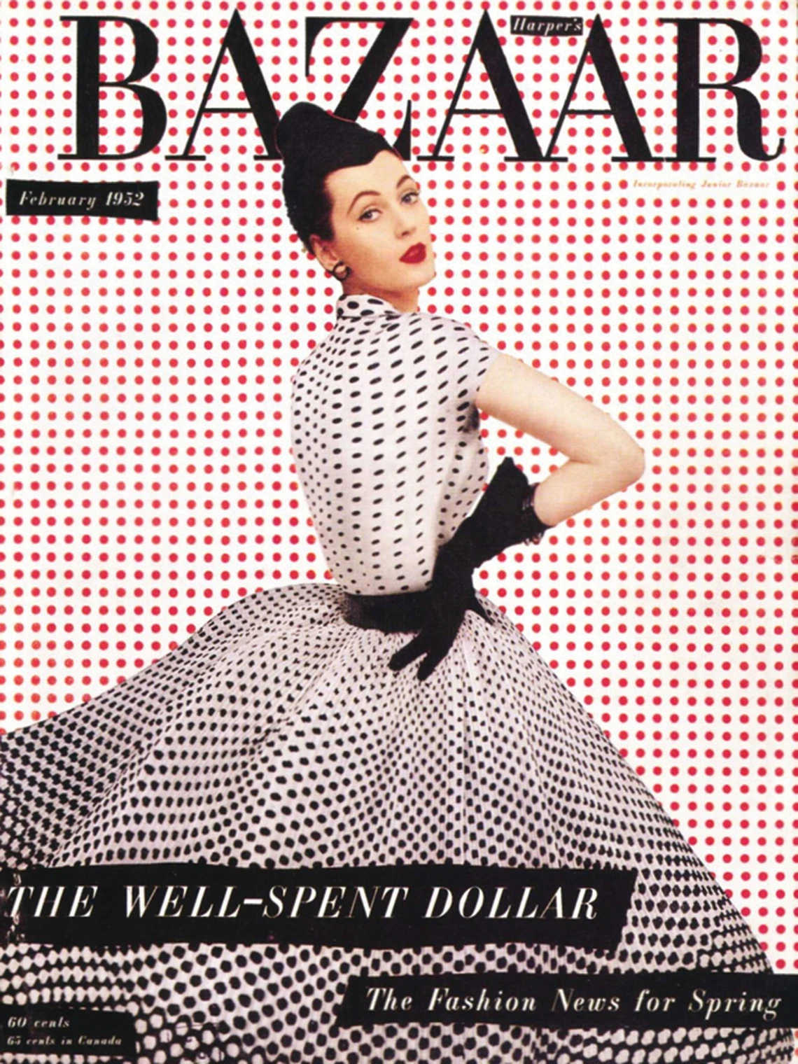 Cover of the February 1952 issue of Harper&#x27;s Bazaar. The Well-Spent Dollar