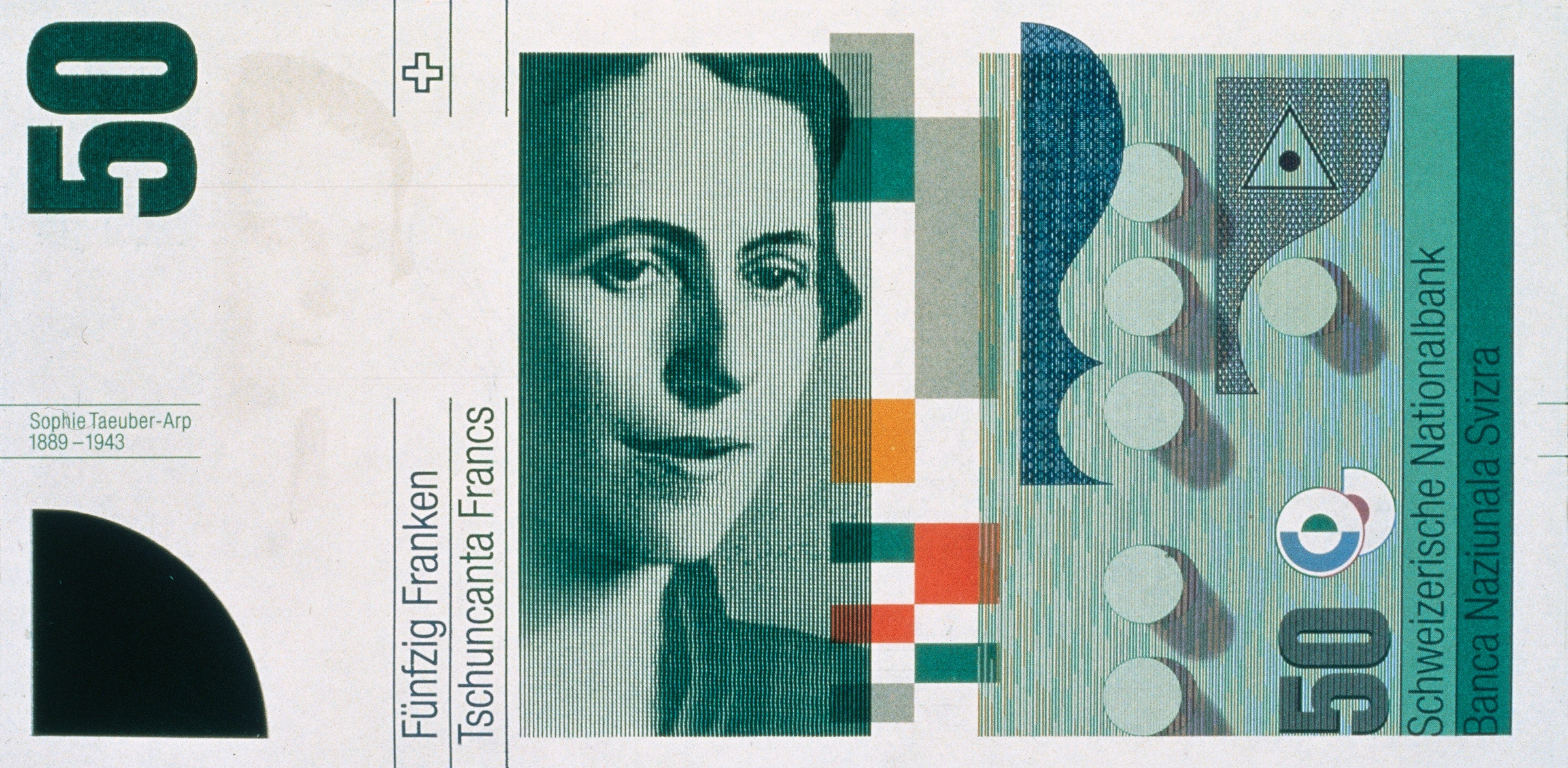 Proposal for new Swiss Banknotes. Sfr 50: Sophie Tauber-Arp