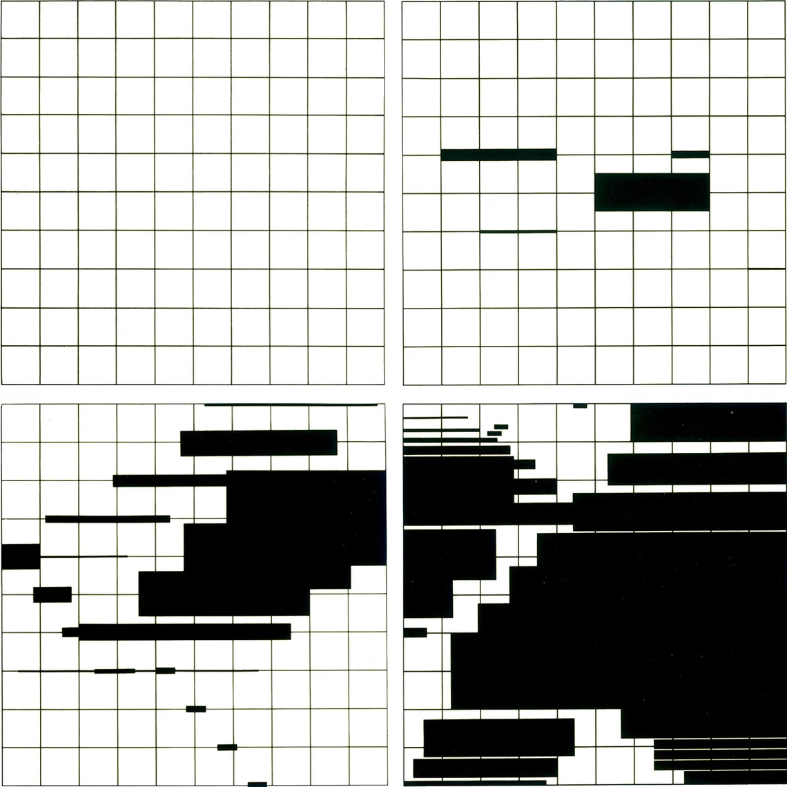 Cover for the book of solutions to the Grid Project at Yale. Black grid on a white background