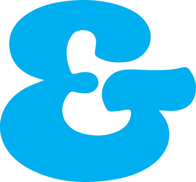 Large cyan ampersand