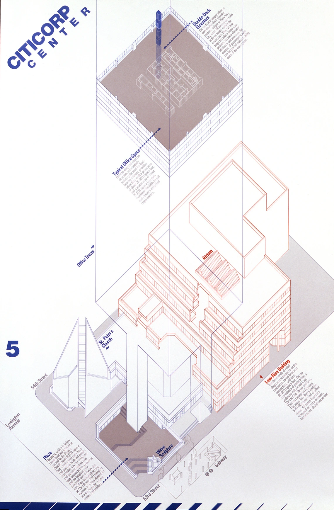 One of posters for Citicorp Center. A building plan