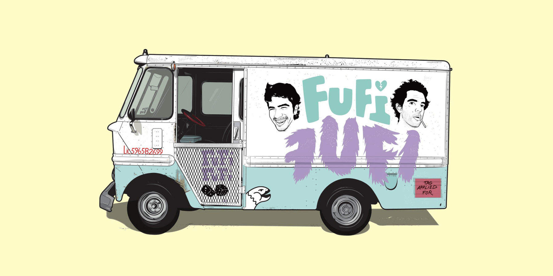 Fufi Fufi - As a counter to the Art Basel gallery scene, an old ice-cream truck was converted into a mobile store that rolled around, selling legit art at affordable prices to the art hungry masses on the streets of Miami. Mike del Marmol and Alvaro Ilizarbe.