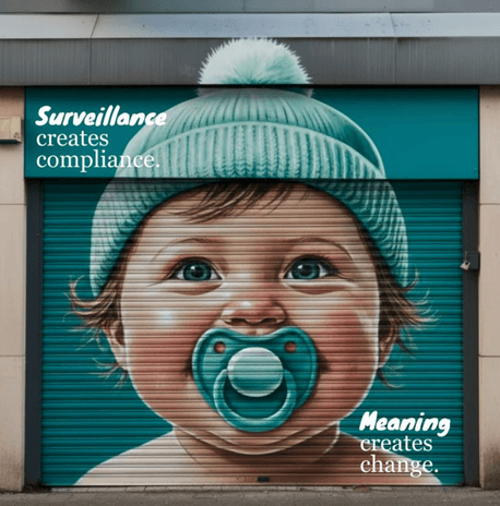 Provocative commentary on workplace culture, contrasting micromanagement with purpose-driven leadership.