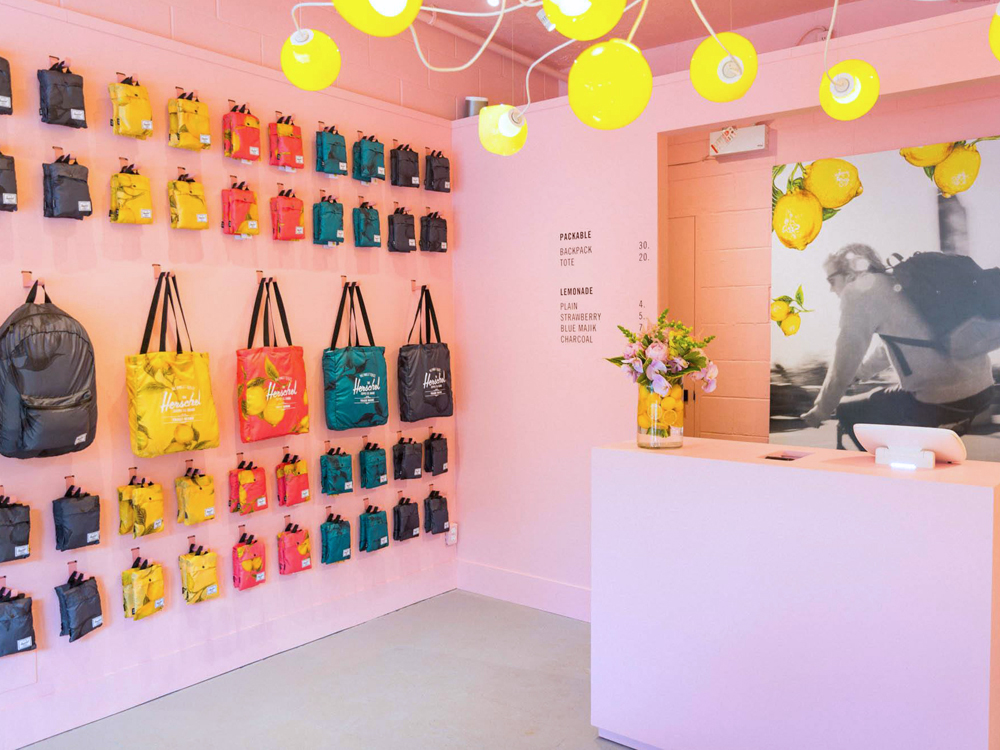 Interior of Herschel Supply Summer Popup "the Lemonade Stand" in Deep cove