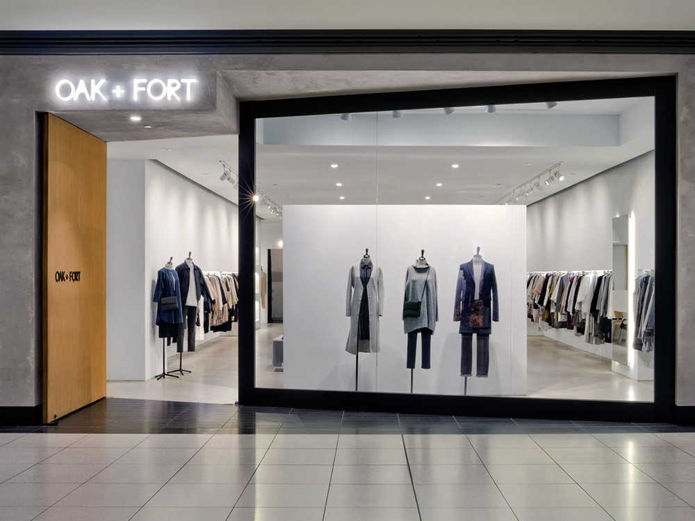 Oak + Fort Storefront at Toronto Eaton Centre