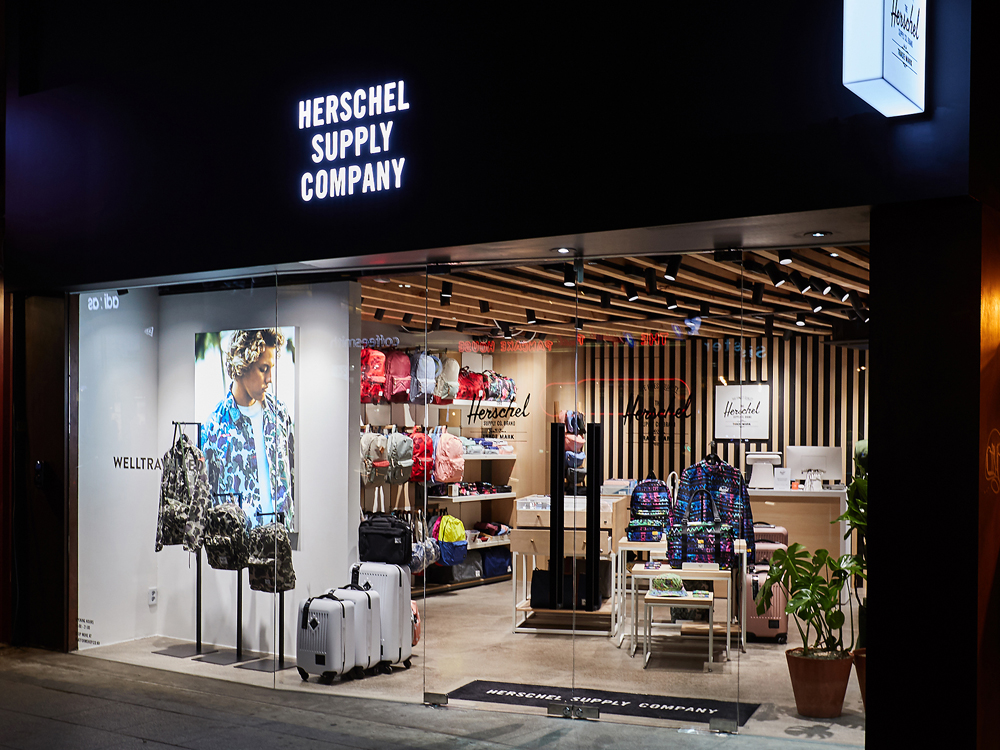 Storefront of Herschel Supply Company in ITAEWON Seoul