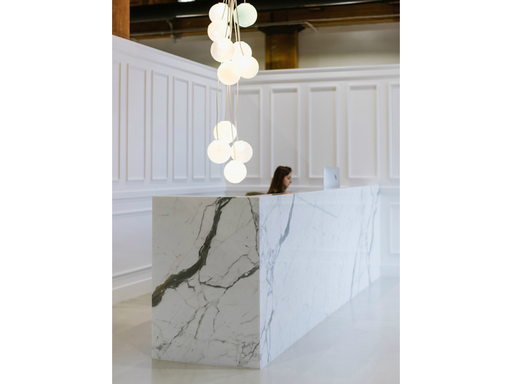 Reception desk at Herschel Supply Headquarters in Vancouver