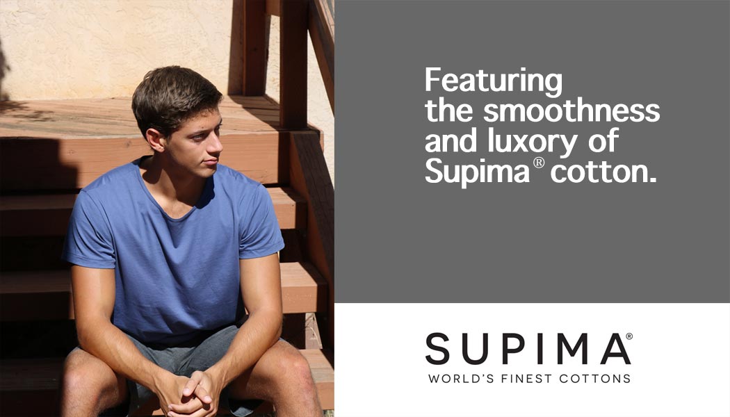 Mens Supima Cotton Blue T-shirt