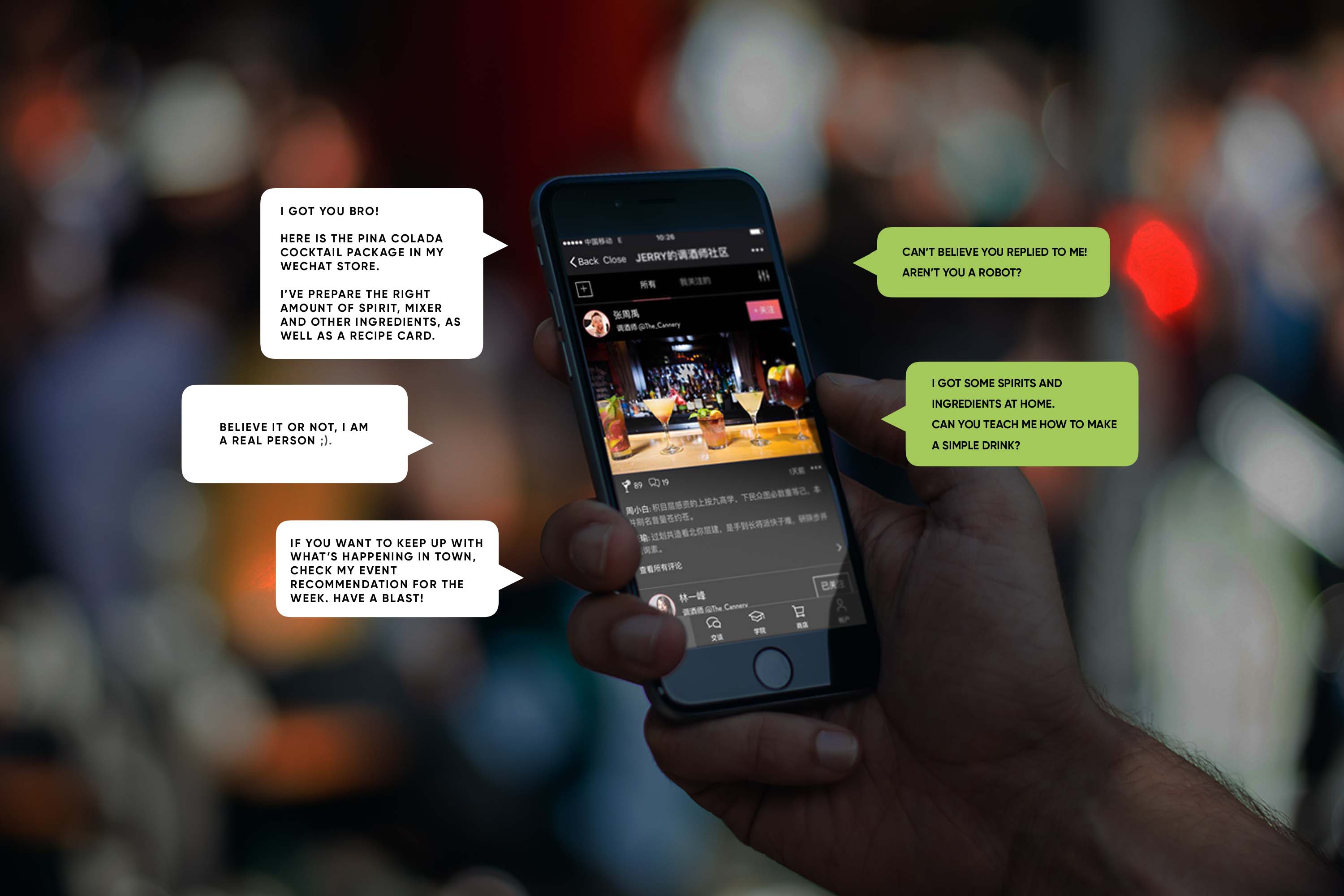 AskJerry – First WeChat integrated AI conversational bartender chatbot. 
Pernod Ricard China