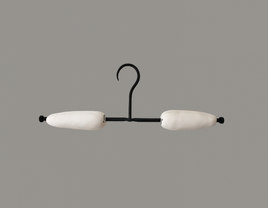 Yashka Moore beads iron and porcelain clothes hanger