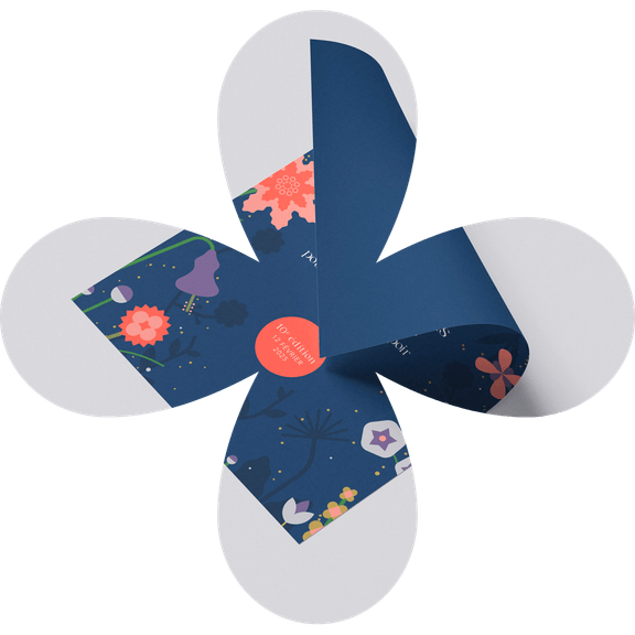 Image de l'affiche de la Grande Soirée Charles-Bruneau dans une forme de fleur.