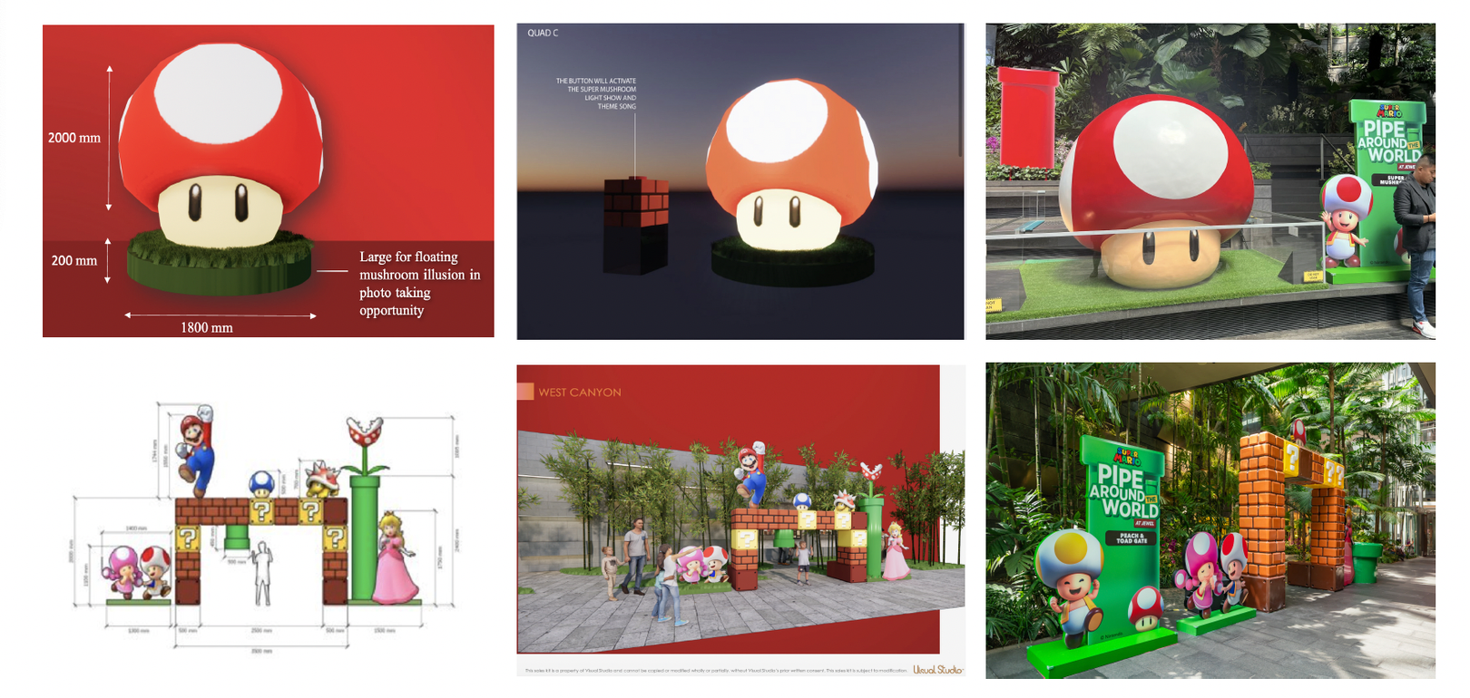 Super Mario campaign concept, rendering, and final product
