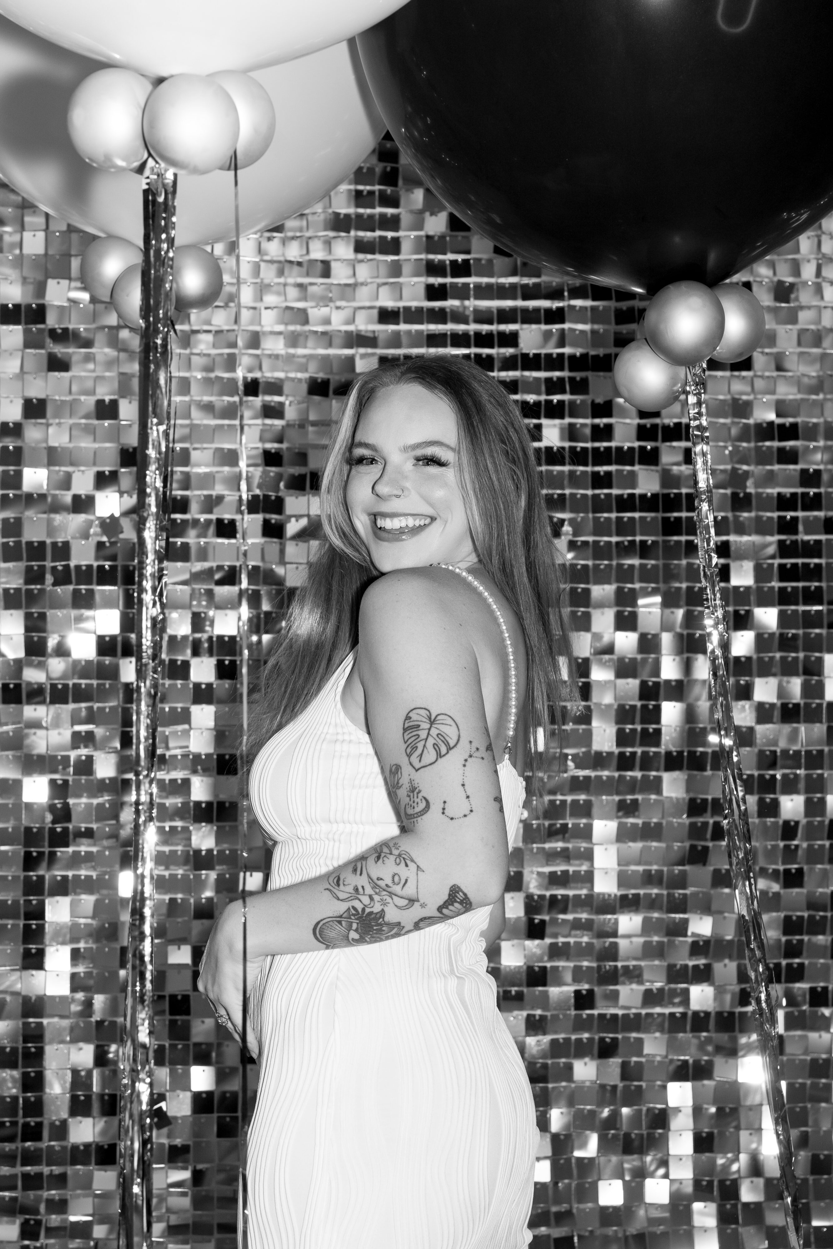 Nashville black and white photo booth with editorial lighting by NOVO