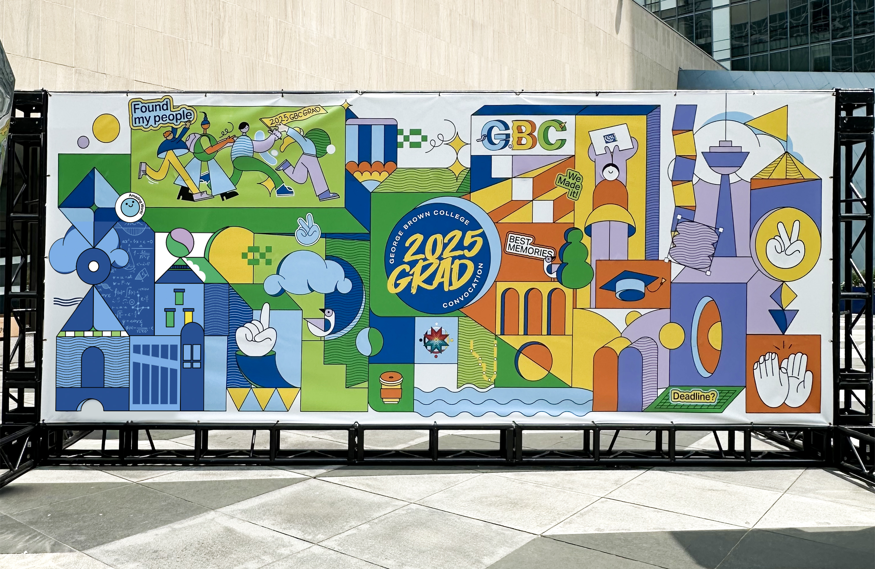 GBC Convocation Mural — Illustration & Large-Scale Design | Yalda Mo