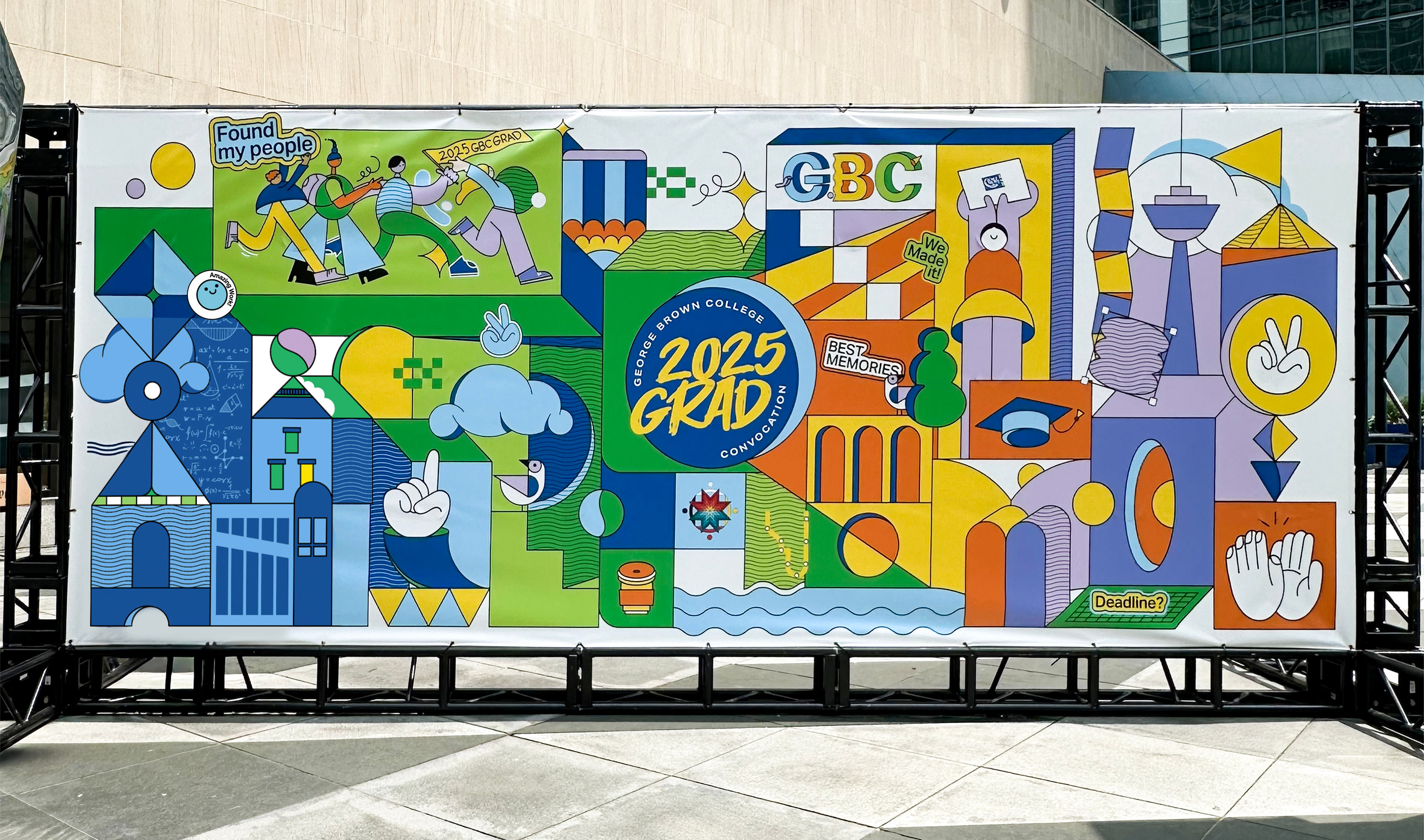 Gbc Design GBC Convocation Mural — Illustration & Large-Scale Design | Yalda Mo