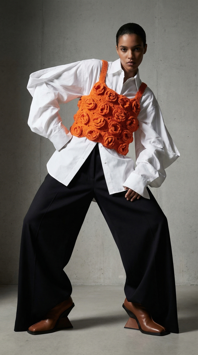 Knit to Change — 3D Top Tangerine