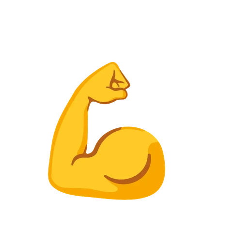 Animirani emoji napetog bicepsa mišićave ruke
