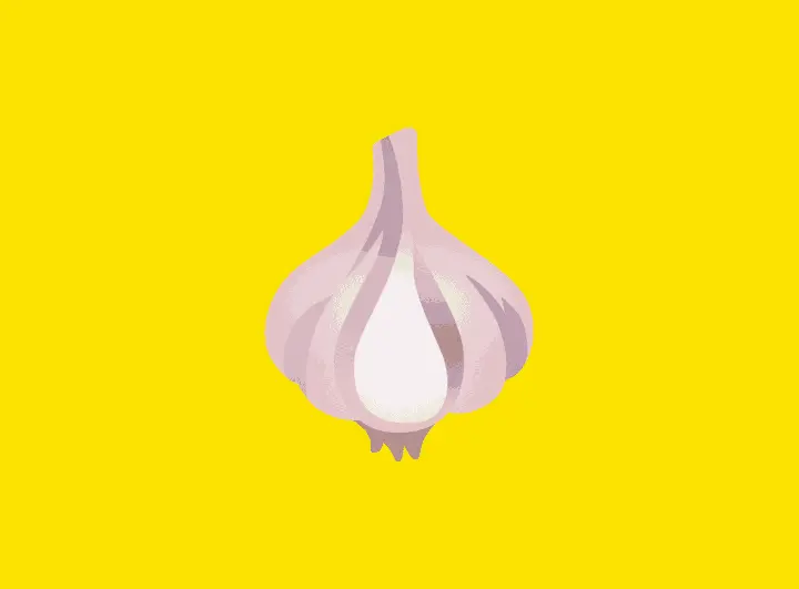 Animacija češnjaka, luka, lisnatog povrća i mrkve kao simbol foodhack savjeta