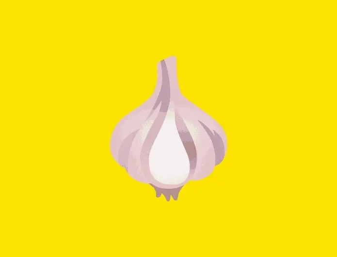 Animacija češnjaka, luka, lisnatog povrća i mrkve kao simbol foodhack savjeta