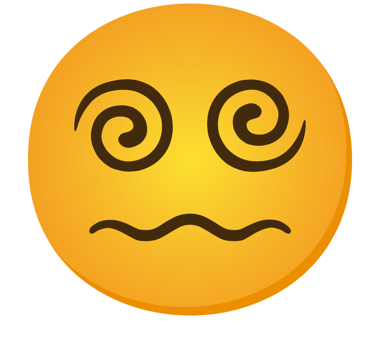 Ošamućeni emoji s valovitim ustima i spiralnim očima